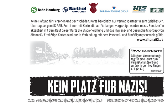 Rückrunden-Dauerkarte Saison 2025/26