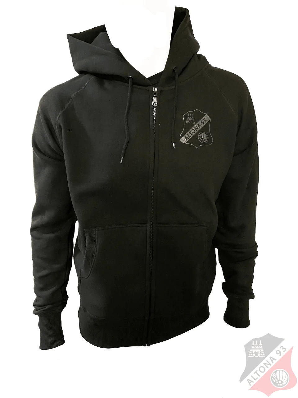 BLACK ON BLACK ZIP UP HOODIE